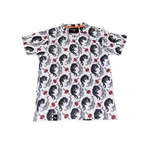 Men's T-Shirt AOP Graphic Print Panther Tiger Rose Small Brooklyn Standard Cats